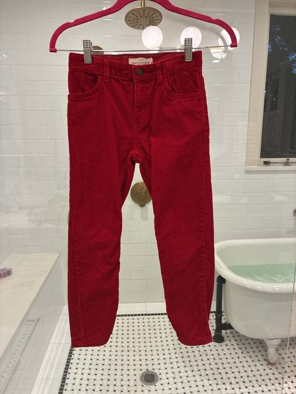 L.O.G.G. Label of Graded Goods Boys Slim Fit Red Corduroy Pants Size 7